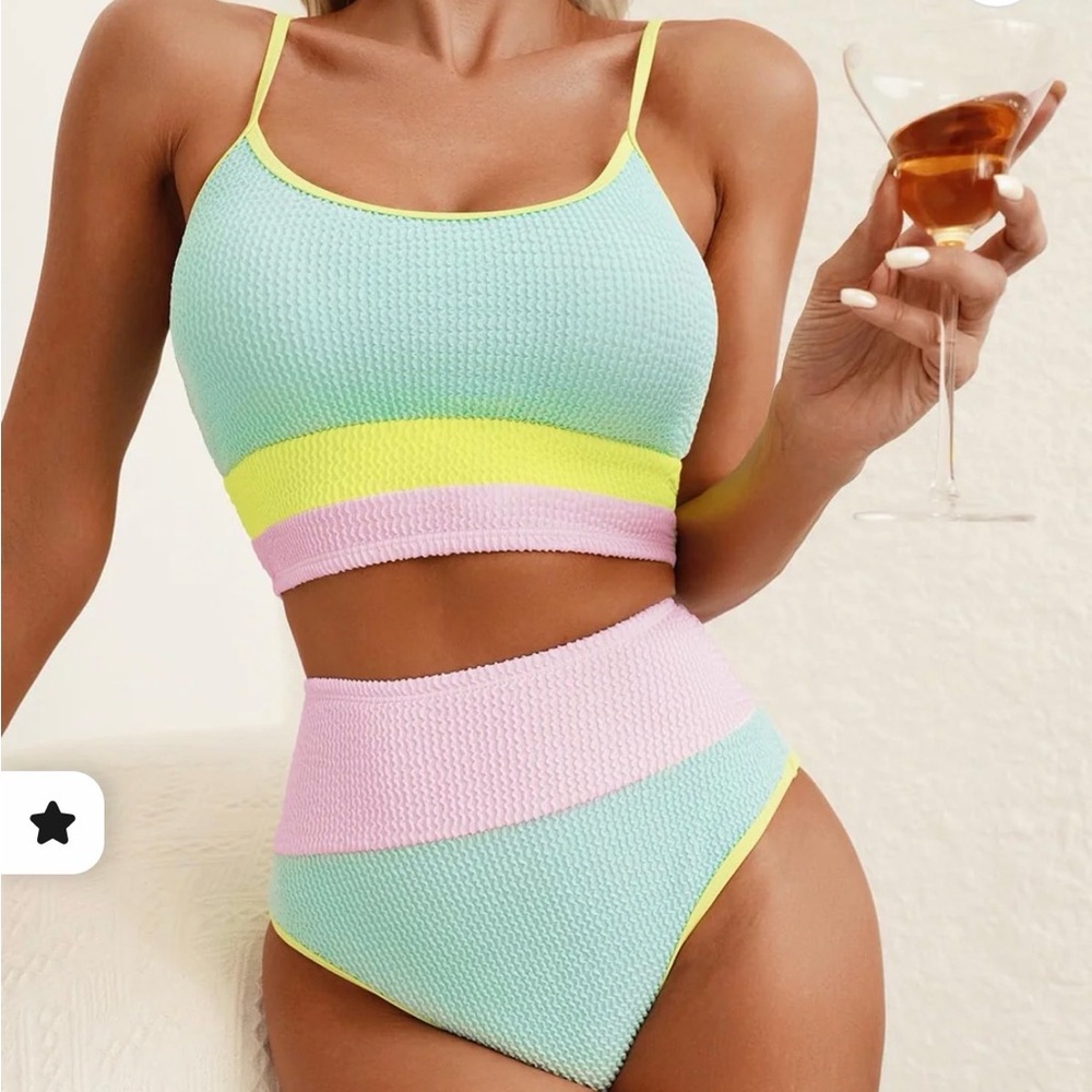 Pastel Colorful Two Piece Swimsuit